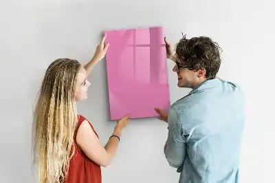 Magnetisch memobord van glas voor aan de muur in het roze