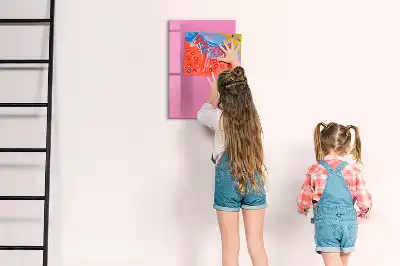 Magnetisch memobord van glas voor aan de muur in het roze