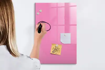 Magnetisch memobord van glas voor aan de muur in het roze