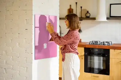 Magnetisch memobord van glas voor aan de muur in het roze