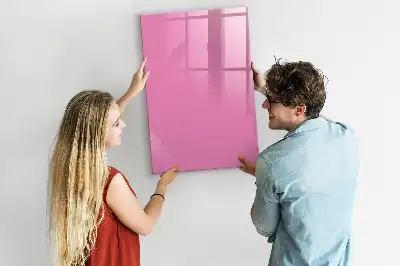 Magnetisch memobord van glas voor aan de muur in het roze