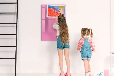 Magnetisch memobord van glas voor aan de muur in het roze
