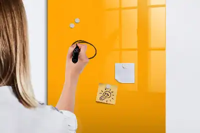 Magnetisch memobord van glas goudgeel