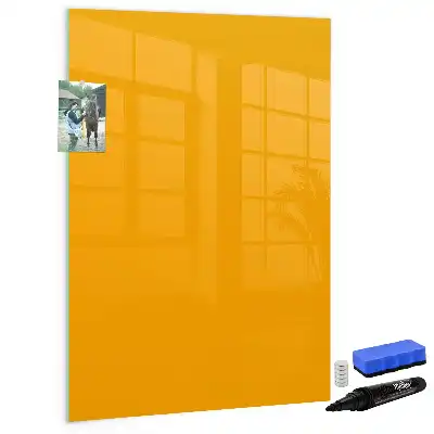 Magnetisch memobord van glas goudgeel