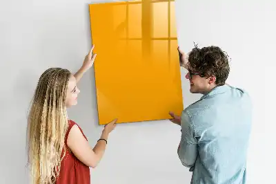 Magnetisch memobord van glas goudgeel