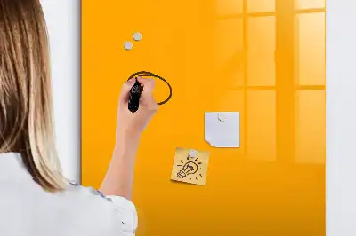 Magnetisch memobord van glas goudgeel