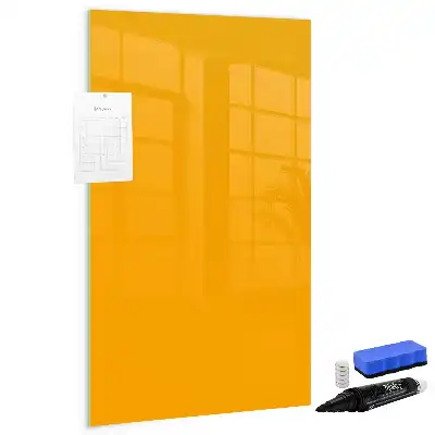 Magnetisch memobord van glas goudgeel