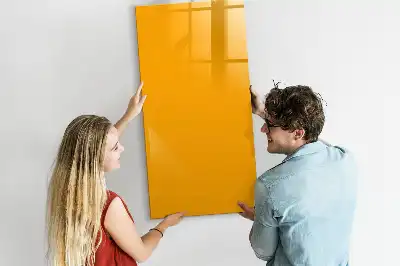 Magnetisch memobord van glas goudgeel