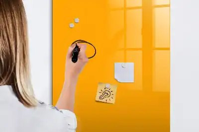 Magnetisch memobord van glas goudgeel