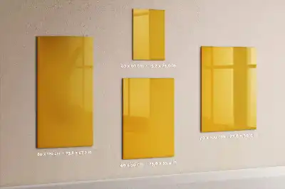 Magnetisch memobord van glas goudgeel