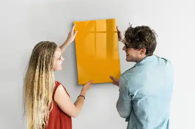 Magnetisch memobord van glas goudgeel