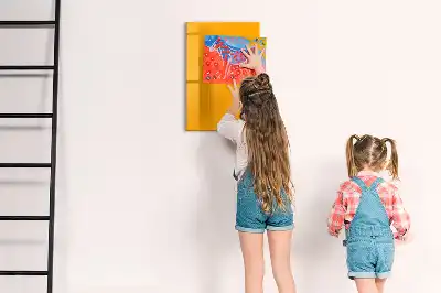 Magnetisch memobord van glas goudgeel