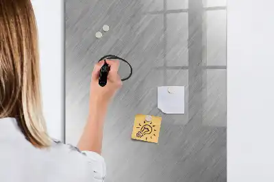 Magnetisch glazen memobord voor aan de muur in metaalglans