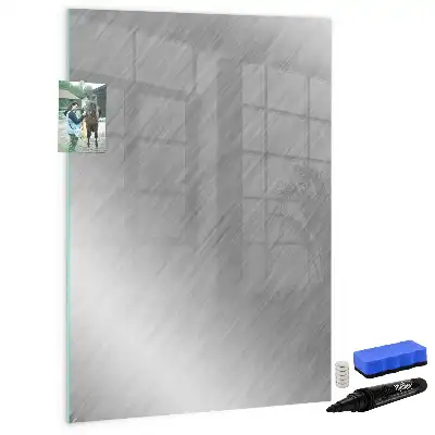 Magnetisch glazen memobord voor aan de muur in metaalglans