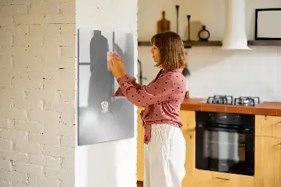 Magnetisch glazen memobord voor aan de muur in metaalglans