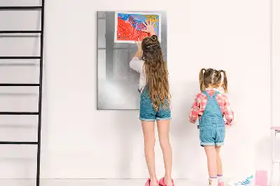 Magnetisch glazen memobord voor aan de muur in metaalglans