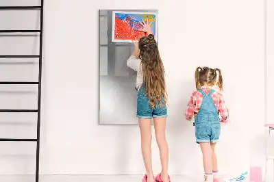 Magnetisch glazen memobord voor aan de muur in metaalglans