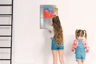 Magnetisch glazen memobord voor aan de muur in metaalglans