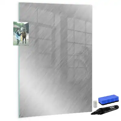 Magnetisch glazen memobord voor aan de muur in metaalglans