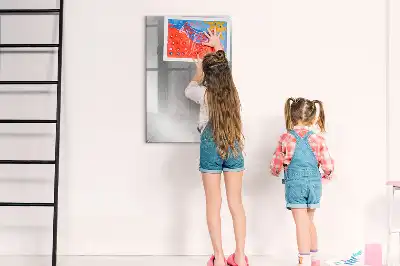 Magnetisch glazen memobord voor aan de muur in metaalglans