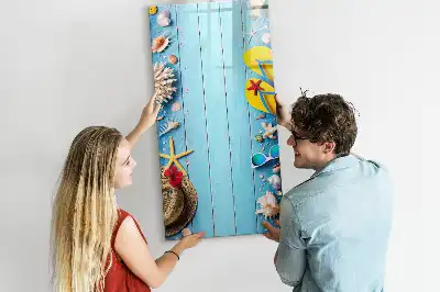 Glazen magneetbord met decoratieve strandprint