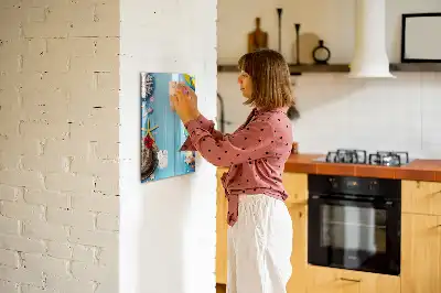 Glazen magneetbord met decoratieve strandprint