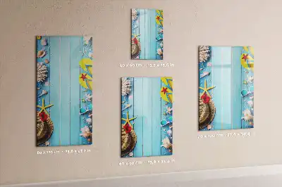 Glazen magneetbord met decoratieve strandprint