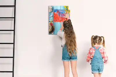 Glazen magneetbord met decoratieve strandprint