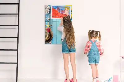Glazen magneetbord met decoratieve strandprint