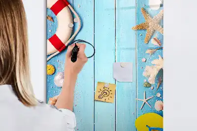 Magnetisch memobord van glas uitvoering voor strandliefhebbers