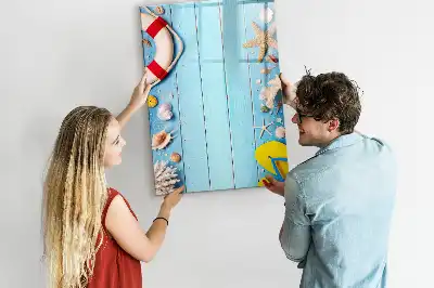 Magnetisch memobord van glas uitvoering voor strandliefhebbers