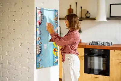 Magnetisch memobord van glas uitvoering voor strandliefhebbers