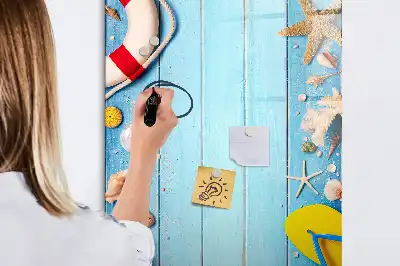 Magnetisch memobord van glas uitvoering voor strandliefhebbers