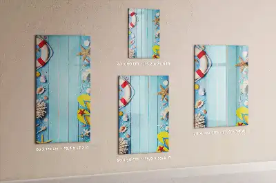 Magnetisch memobord van glas uitvoering voor strandliefhebbers