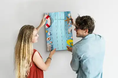 Magnetisch memobord van glas uitvoering voor strandliefhebbers