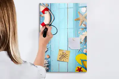 Magnetisch memobord van glas uitvoering voor strandliefhebbers