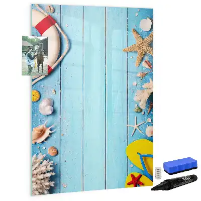 Magnetisch memobord van glas uitvoering voor strandliefhebbers