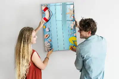 Magnetisch memobord van glas uitvoering voor strandliefhebbers