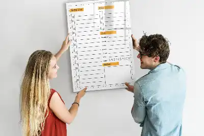 Glazen magneetbord met decoratieve print to-do lijst