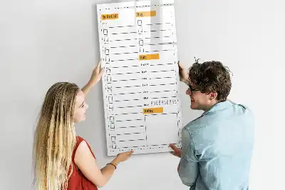 Glazen magneetbord met decoratieve print to-do lijst