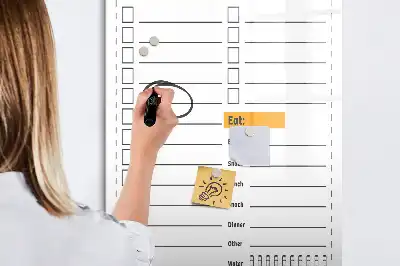Glazen magneetbord met decoratieve print to-do lijst