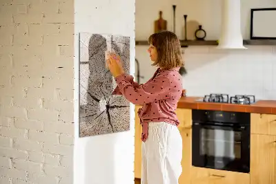 Magnetisch glazen memobord voor aan de muur met motief van een boomstam dwarsdoorsnede