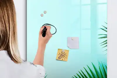 Glazen magneetbord met decoratieve print met exotische bladeren