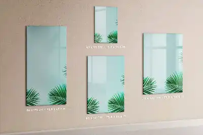 Glazen magneetbord met decoratieve print met exotische bladeren