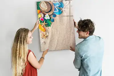Magnetisch glazen memobord voor aan de muur zandstrand