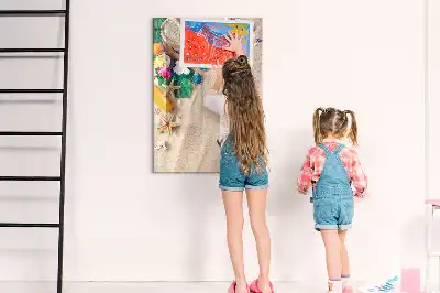Magnetisch glazen memobord voor aan de muur zandstrand