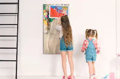 Magnetisch glazen memobord voor aan de muur zandstrand