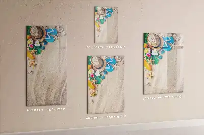 Magnetisch glazen memobord voor aan de muur zandstrand