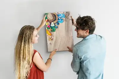 Magnetisch glazen memobord voor aan de muur zandstrand