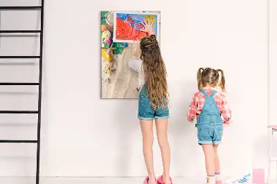 Magnetisch glazen memobord voor aan de muur zandstrand
